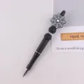 Creative DIY black silicone spider web beadable pen, novel gift stationery writing instrument. - Black