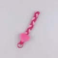 Cute Plush Heart Phone Lanyard Strap Pink Woven Keychain Bag Charm for Women Daily - Rose Red