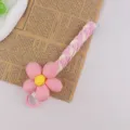 Rosa geflochtenes Handyband süße Blume Schlüsselanhänger Handschlaufe für Damen Zubehör - Rosa