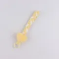 Yellow white braided phone lanyard plush heart bag charm cute keychain for women accessories - Yellow
