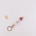 Siliconen houten kraal koffiekop sleutelhanger lanyard leraar badge houder ketting - Oudroze