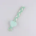 Cute plush heart braided phone strap bag charm keychain for women autumn winter accessories - Green
