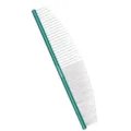 Pettine professionale ricurvo in metallo per la cura di cani e gatti a pelo lungo - Pettine Curvo con Manico Rotondo / 16cm / Verde