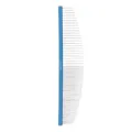 Pettine per toelettatura blu curvo a forma di luna per animali con denti in metallo - Pettine Curvo con Manico Piatto / 16cm / Blu