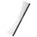 Pettine professionale curvo per la cura degli animali con perni in acciaio per cani e gatti - Pettine Curvo con Manico Ovale Luna / 16cm / Nero