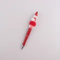 Weihnachts-Schneemann-Gelstift mit Plüschball und rotem Kunststoffgehäuse für Geschenk. - Roter Schneemann