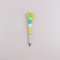 Penna con perline DIY con decorazione in silicone fiocco, penna a sfera in plastica sfumata. - Verde fluorescente