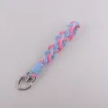 Süßes geflochtenes Handy-Lanyard Handgelenkband mit herzförmigem Verschluss, pink und blau. - Dunkelrosa Blau