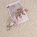 Handgemachte geflochtene Schleife Handykette Schlüsselanhänger, rosa gewebtes Zubehör für Taschen. - Rosa
