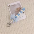 Handgemachte geflochtene Handykette süße blaue Schleife Schlüsselanhänger Taschenzubehör - Blau