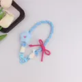Handgemachte geflochtene Handykette mit niedlichem Stern und Schleife für Tasche Anhänger - Blau