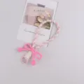 Laccetto per telefono intrecciato colorato con grazioso fiocco portachiavi regalo - Rosa