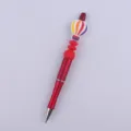 DIY beaded ballpoint pen with colorful hot air balloon silicone bead topper for creative writing. - Red Hot Air Balloon Style