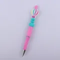 Penna a sfera con perla mongolfiera dettaglio, perline silicone colorate, penna DIY. - Stile Mongolfiera Rosa Chiaro