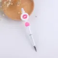 DIY beaded ballpoint pen with pink kiss pattern silicone bead and metal barrel for office use - Rose Red Lips