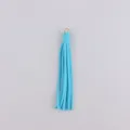 Hellblaue koreanische Samtquasten Anhänger mit Goldring für DIY Handarbeit und Taschen Zubehör - Blau