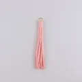 Rosa koreanischer Samt Quasten Anhänger mit Goldring, 10cm DIY Zubehör für Taschen Kleidung. - Fleischrosa