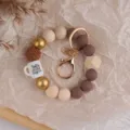 Silikon Perlen Armband Schlüsselanhänger Kaffeetasse Lehrer Geschenk Tasche Anhänger. - Kaffeebraun