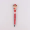 Weihnachten Cartoon Silikon Perlenkugelschreiber, süßer Rentieraufsatz, roter Stift, Schreibwaren - Weihnachtsrentier