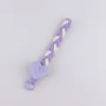 Plush heart braided phone lanyard and bag charm keychain accessory in purple and white. - Purple