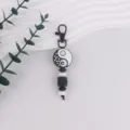 Schwarz-weiß Yin Yang Sonne Mond Silikon Perlen Schlüsselanhänger Tasche Anhänger - Charm-Anhänger