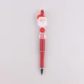 Weihnachten Perlenkugelschreiber mit süßem Weihnachtsmann Silikon Anhänger roter Schreibstift - Weihnachtsmann Kopf