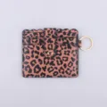 Fashion Leopard Print PU Leather Card Holder Keychain Coin Purse ID Credit Card Case - Brown Leopard