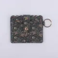 PU leather card holder coin purse with keychain and cute skull cactus print design for daily use - Cactus