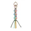 Portachiavi fiore in macramé fatto a mano con chiusura a cuore dorata ciondolo borsa. - Cuore Blu Rosa