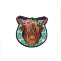 Cartoon Hochlandrind DIY Zubehör, süßer Blumen Westlicher Stier Anhänger für Schnullerkette. - Stierkopf-Form