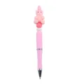 Pink DIY beaded ballpoint pen featuring a cute silicone bear top and creative handmade bead details. - Pink