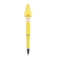 Cute yellow bear silicone bead DIY ballpoint pen creative handmade plastic writing pen detail - Bright yellow