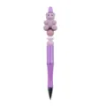 DIY Beaded Pen Creative Handmade Bear Silicone Bead Ballpoint Pen Purple Plastic Detail - Purple
