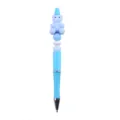 Blue silicone bear bead pen detail showcasing cute design, plastic barrel and smooth tip. - Light Blue