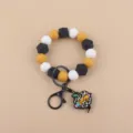 Pulsera llavero de cuentas de silicona con colgante de manzana de profesor para mujer - Manzana Lápiz Blanco