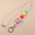 Cordón de Profesor Llavero Cuentas Silicona Porta Credencial Lindo Regalo Escolar - Herramientas de Aprendizaje