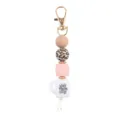 Silicone beaded keychain with leopard print and coffee cup pendant, cute bag charm accessory. - Leopard Print Bead (wife mom boss)