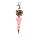 Creative DIY beaded daisy charm keychain, cute backpack pendant and bag accessory for daily use. - Keychain