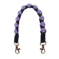 Cinturino per tazza intrecciato a mano con motivo a zampe di cane viola nero e ganci - Viola