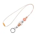 Lanyard con perline, margherita, tazza di caffè e portachiavi per porta badge di lavoro. - Tazza