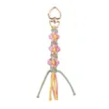 Portachiavi fiore macramè fatto a mano rosa verde grazioso moschettone cuore accessorio - Cuore Pasta di Fagioli