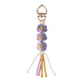Portachiavi fiore in macramè fatto a mano con chiusura a cuore dorata ciondolo borsa - Viola a Fiori