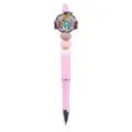 Penna a sfera con perline in silicone insegnante fai da te rosa cancelleria ufficio - Penna