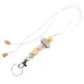 Süsses Silikon Lehrer Schlüsselanhänger DIY Perlen Handgelenkband Tasche Charm Geschenk - Halskette / Gelb
