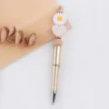 DIY Perlen Kugelschreiber Variante mit weisser Gänseblümchen und Herz Silikonperle. - Herz Blume