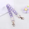 Handcrafted macrame water bottle strap purple white floral crochet handle cup accessory - Purple