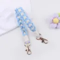 Handcrafted woven blue white flower water cup strap replacement variant accessory - Blue