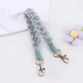 Handmade woven water cup strap with gold lobster clasps, colorful braided cup lanyard. - Dark Green