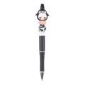 DIY beaded ballpoint pen with cute 3D cartoon penguin silicone bead and black plastic body. - Penguin