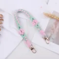 Handgemachte Makramee Trinkflasche Gurt rosa gruen Blumen Haekel Tassen Tragegurt fuer Becher - Rosa